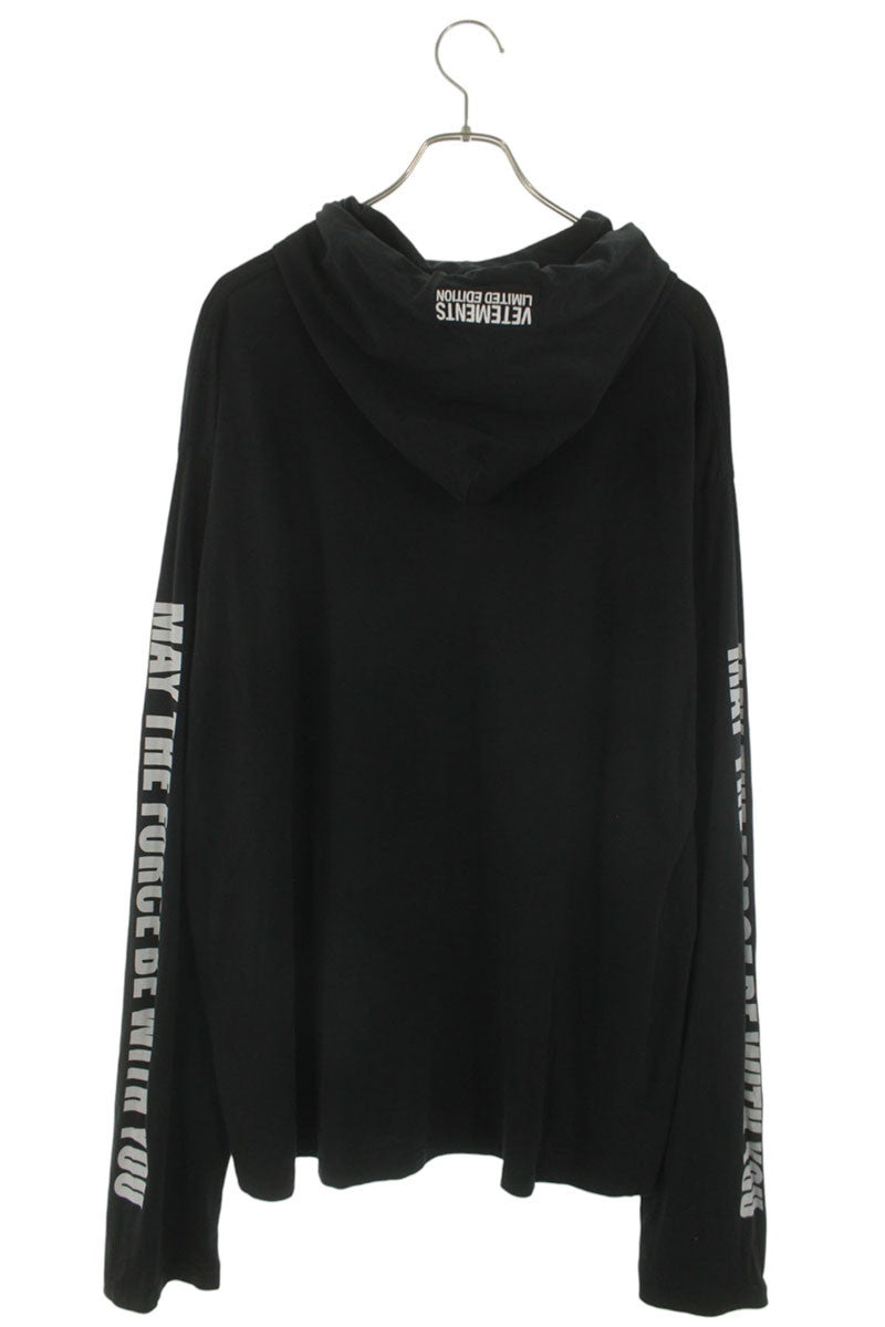 VETEMENTS 20AW Movie Poster Hooded Long Sleeve Black Size XS