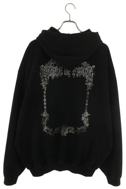 VETEMENTS COF Zip-Up Hoodie Cotton Black Size S