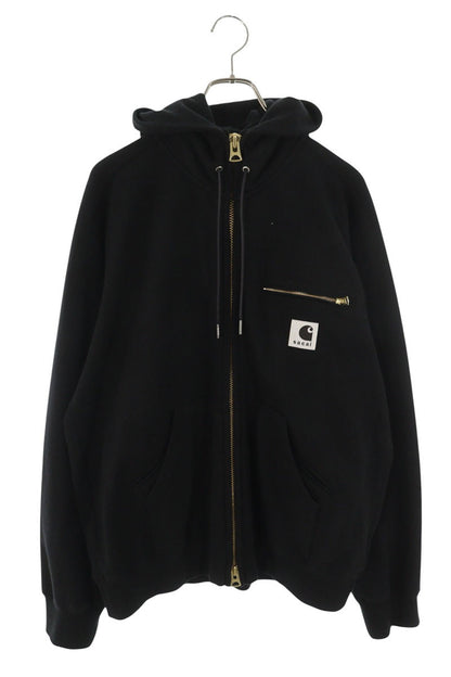 Carhartt x Sacai 26SS WIP Cotton Jersey Hoodie Black Size L