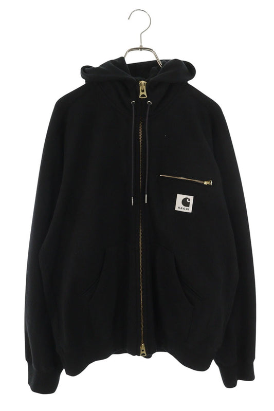 Carhartt x Sacai 26SS WIP Cotton Jersey Hoodie Black Size L