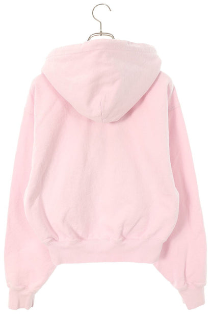 ALEXANDER WANG Pink Cotton Zip-Up Cropped Hoodie Size S