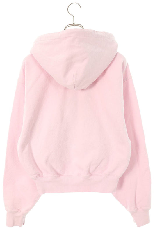 ALEXANDER WANG Pink Cotton Zip-Up Cropped Hoodie Size S