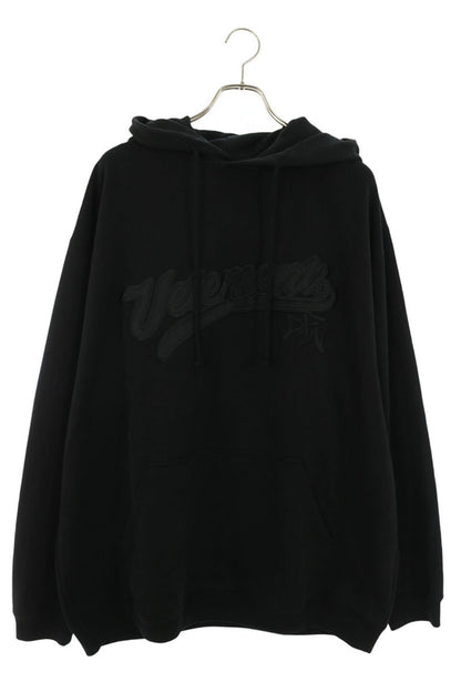 VETEMENTS Baseball Logo Embroidered Hoodie Black Size S