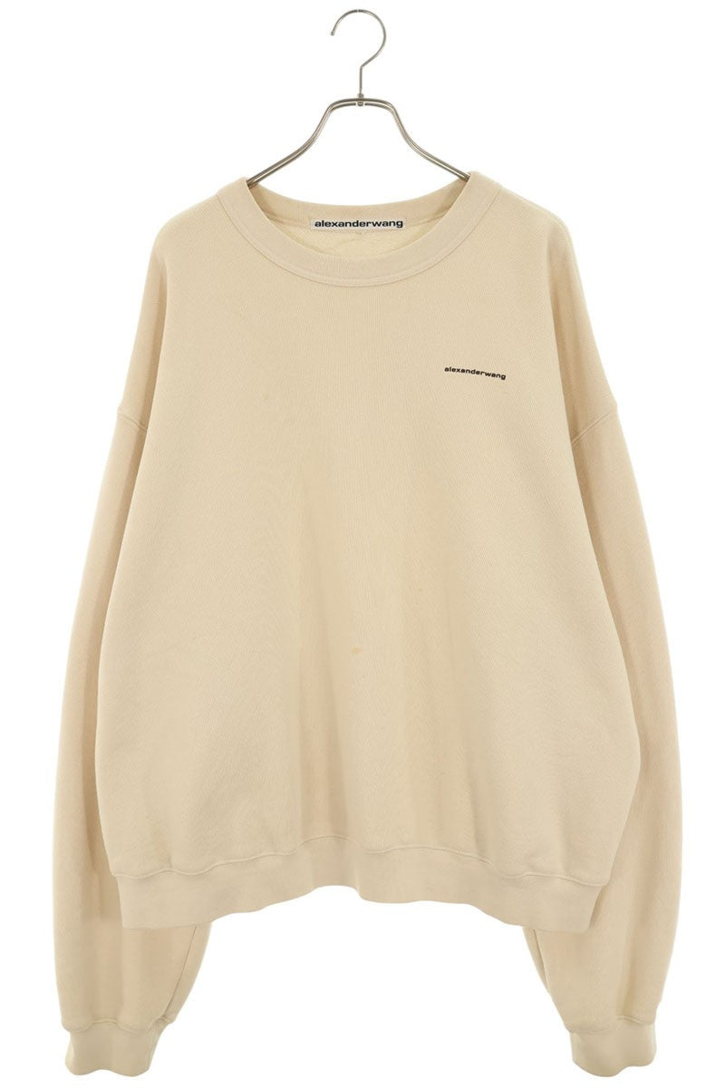 ALEXANDER WANG 22SS Logo Print Sweatshirt Beige Size XL