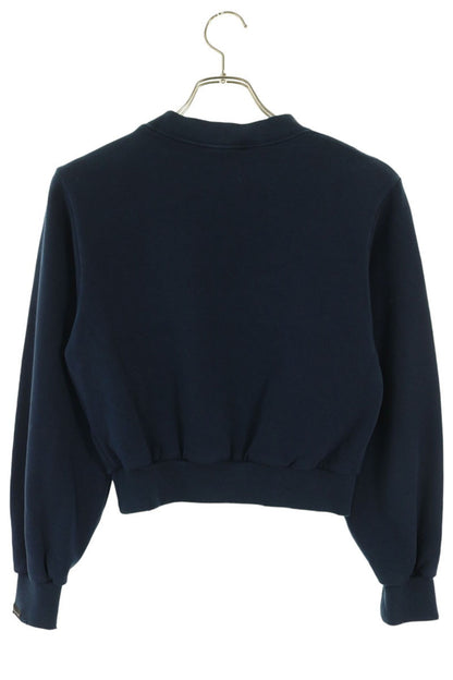 BALENCIAGA 23AW Distressed Cropped Sweatshirt Navy Size XS