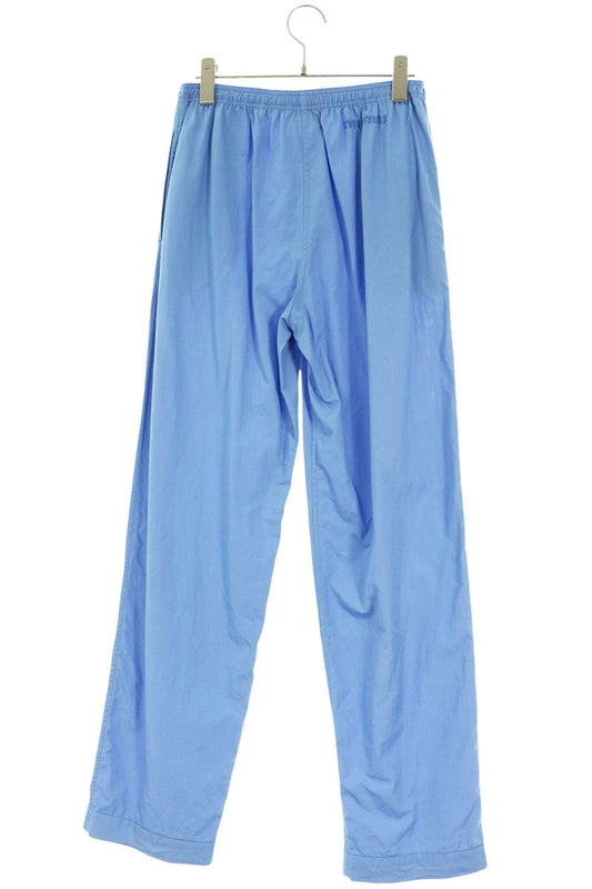 miumiu Logo Embroidered Poplin Pants Blue Size 36