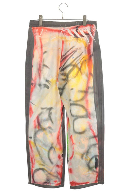 DIESEL Graffiti Print Casual Pants Multi Polyester Size M