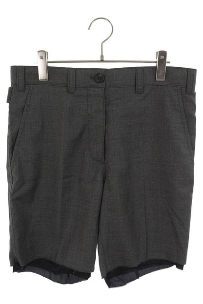 miumiu Back Logo Patch Bermuda Shorts Gray Size 40