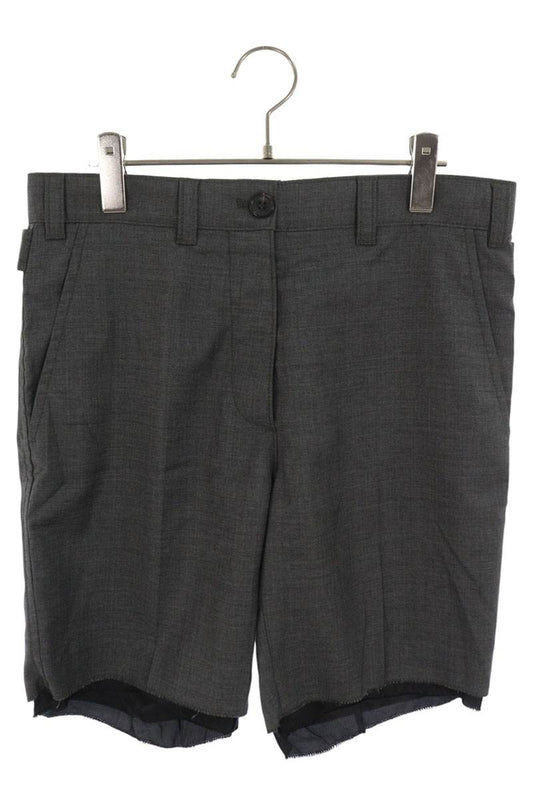 miumiu Back Logo Patch Bermuda Shorts Gray Size 40
