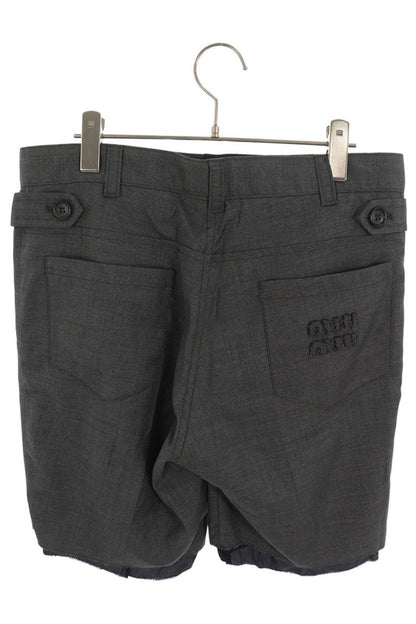 miumiu Back Logo Patch Bermuda Shorts Gray Size 40
