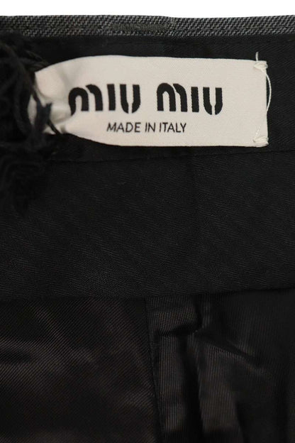 miumiu Back Logo Patch Bermuda Shorts Gray Size 40