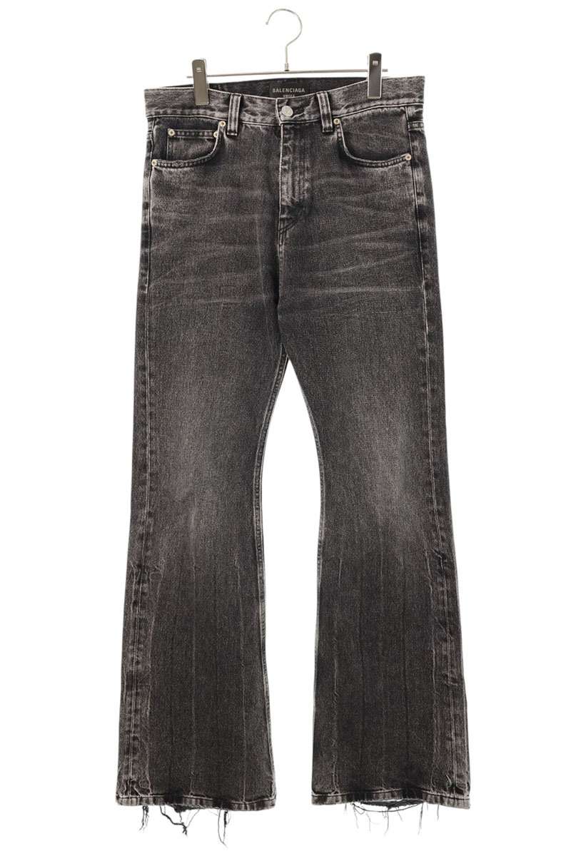 BALENCIAGA Washed Flare Denim Jeans Gray Size XS