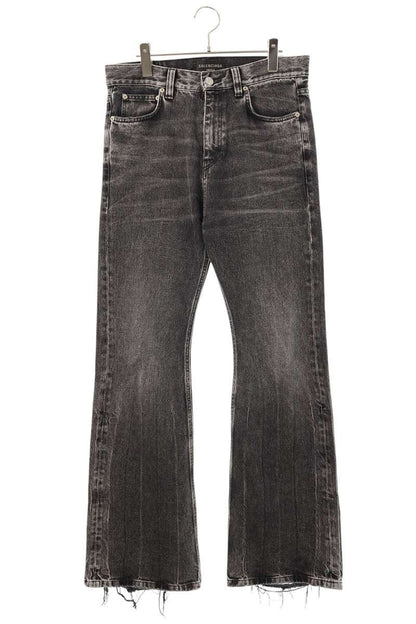 BALENCIAGA Washed Flare Denim Jeans Gray Size XS