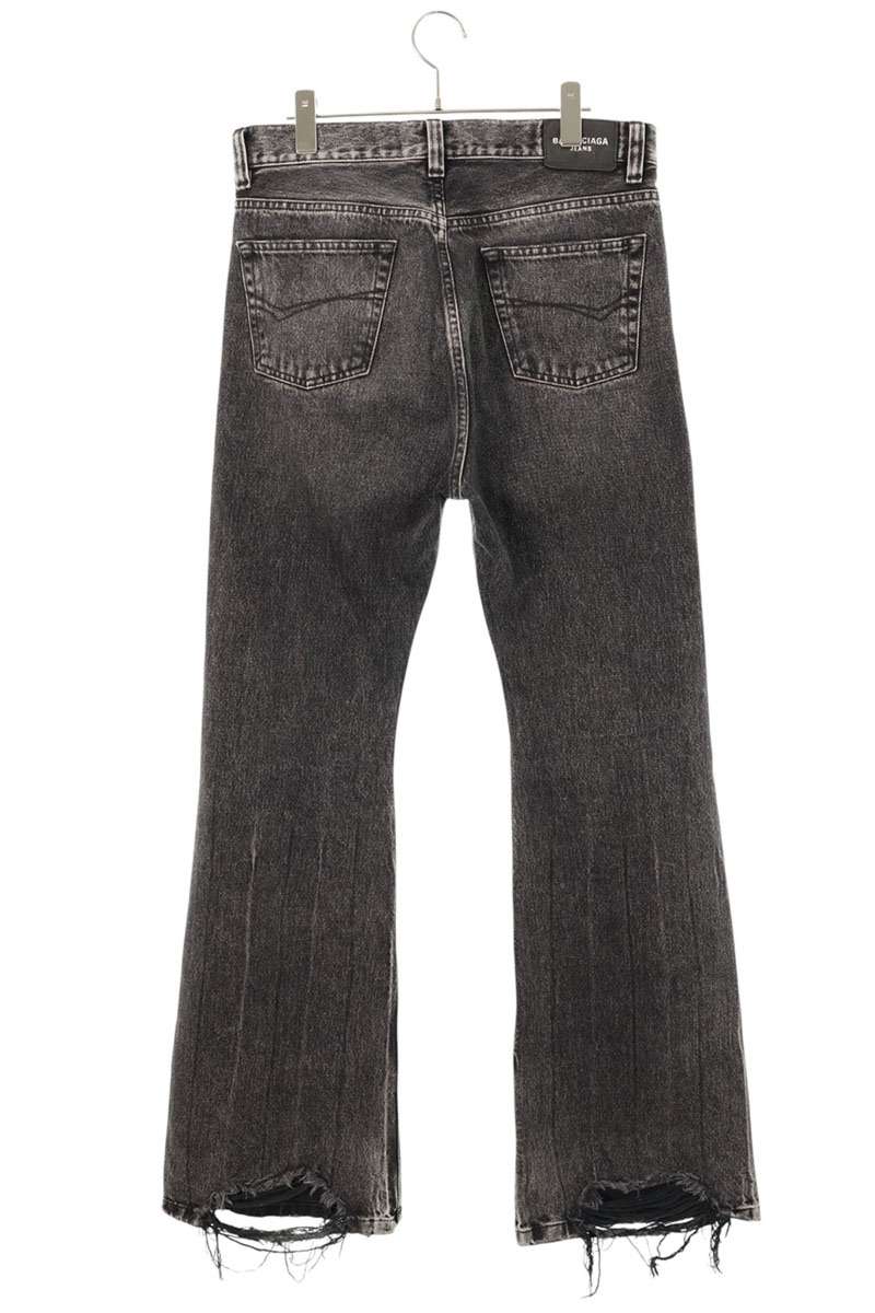 BALENCIAGA Washed Flare Denim Jeans Gray Size XS