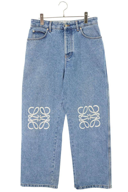 LOEWE Anagram Embroidered Baggy Denim Jeans Indigo Size 33
