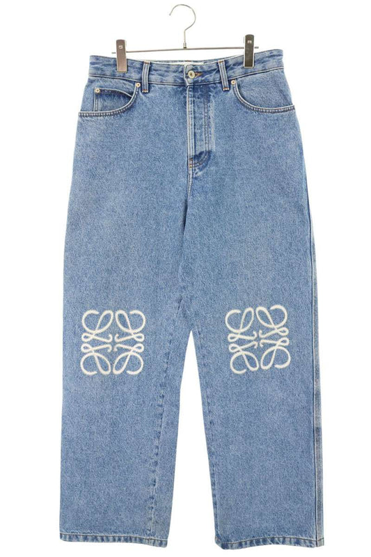LOEWE Anagram Embroidered Baggy Denim Jeans Indigo Size 33