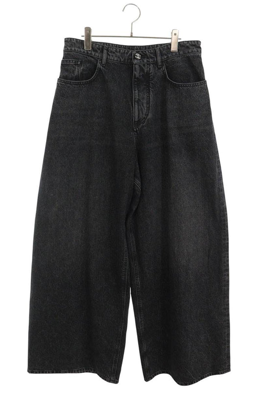 CHANEL 26AW Metiers d'Art Coco Mark Jeans Black Size 40