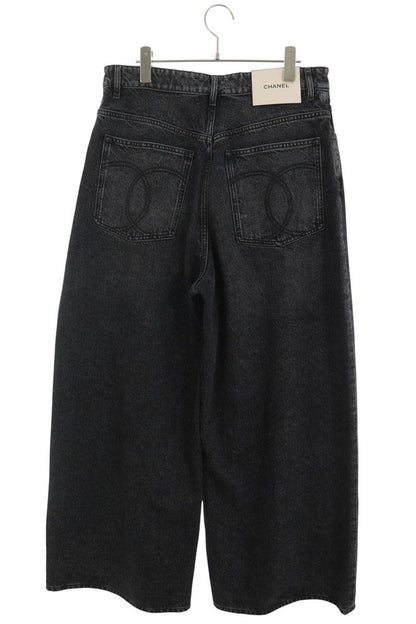 CHANEL 26AW Metiers d'Art Coco Mark Jeans Black Size 40
