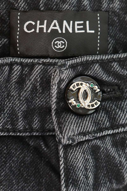 CHANEL 26AW Metiers d'Art Coco Mark Jeans Black Size 40