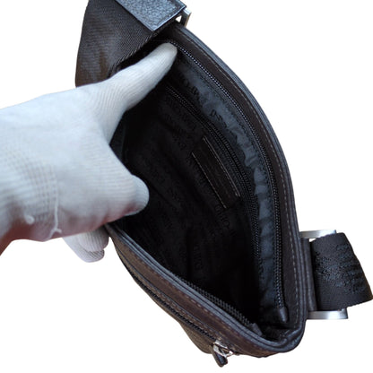 EMPORIO ARMANI Brown Leather Shoulder Bag