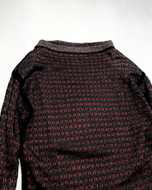 Jean Paul GAULTIER FEMME Geometric Jacquard Knit Top Size 40