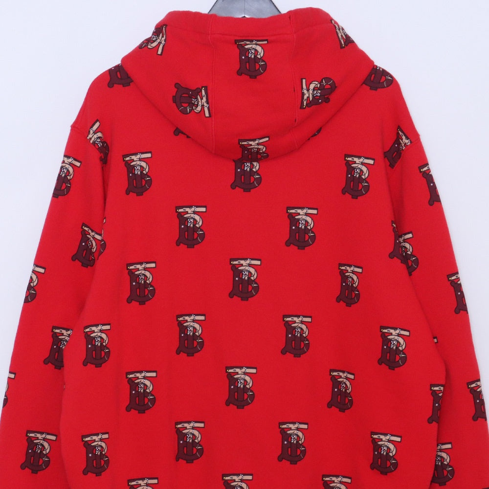 Burberry Red TB Monogram Hoodie Size L