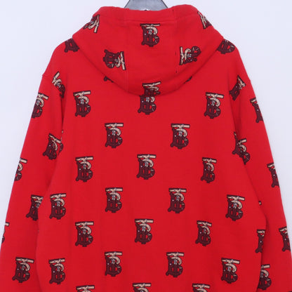 Burberry Red TB Monogram Hoodie Size L