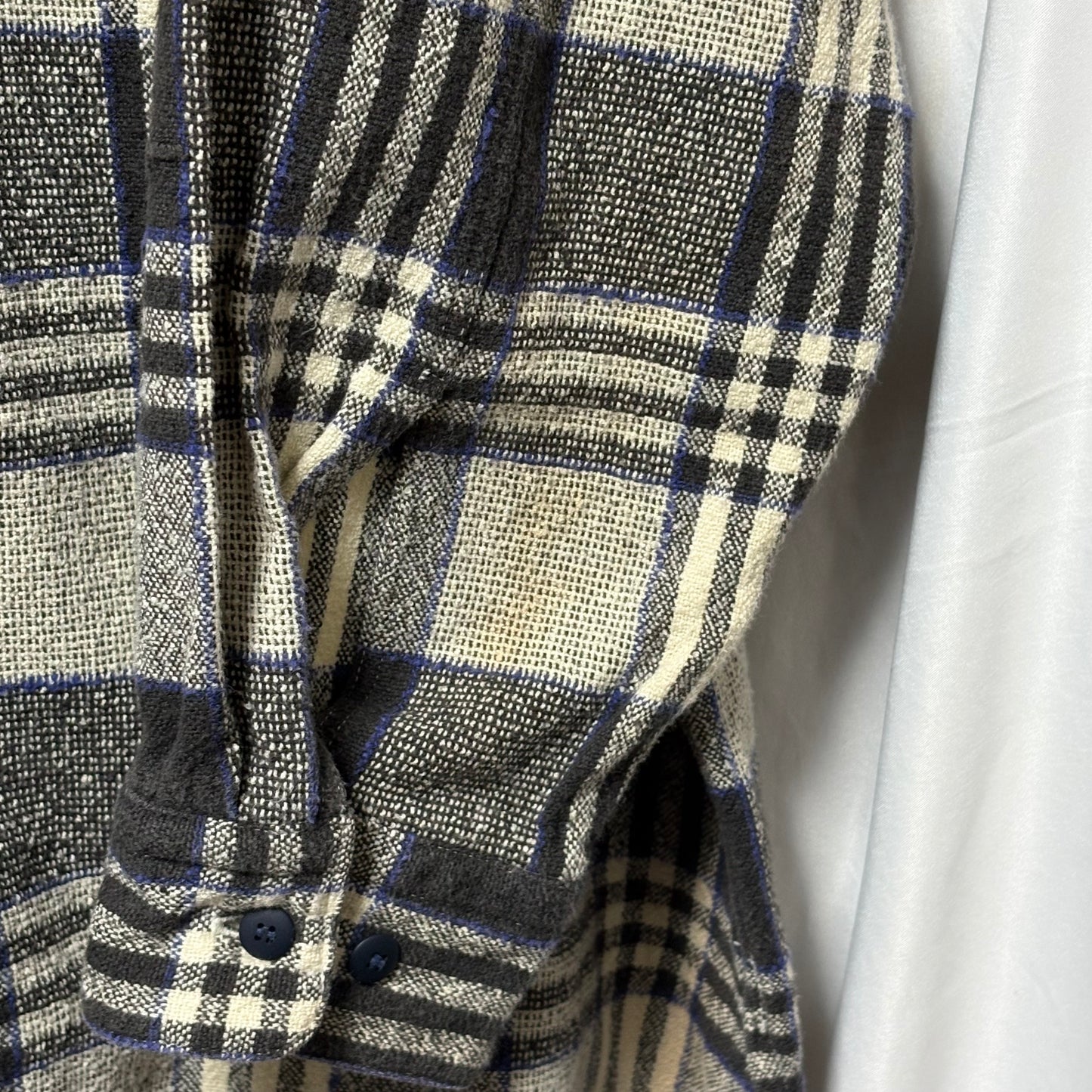 ISSEY MIYAKE 90s Cotton Check Band Collar Shirt Size L