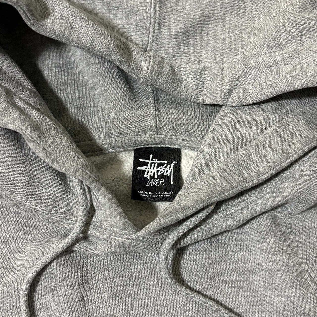 Vintage Stussy Gray Pullover Hoodie Size L
