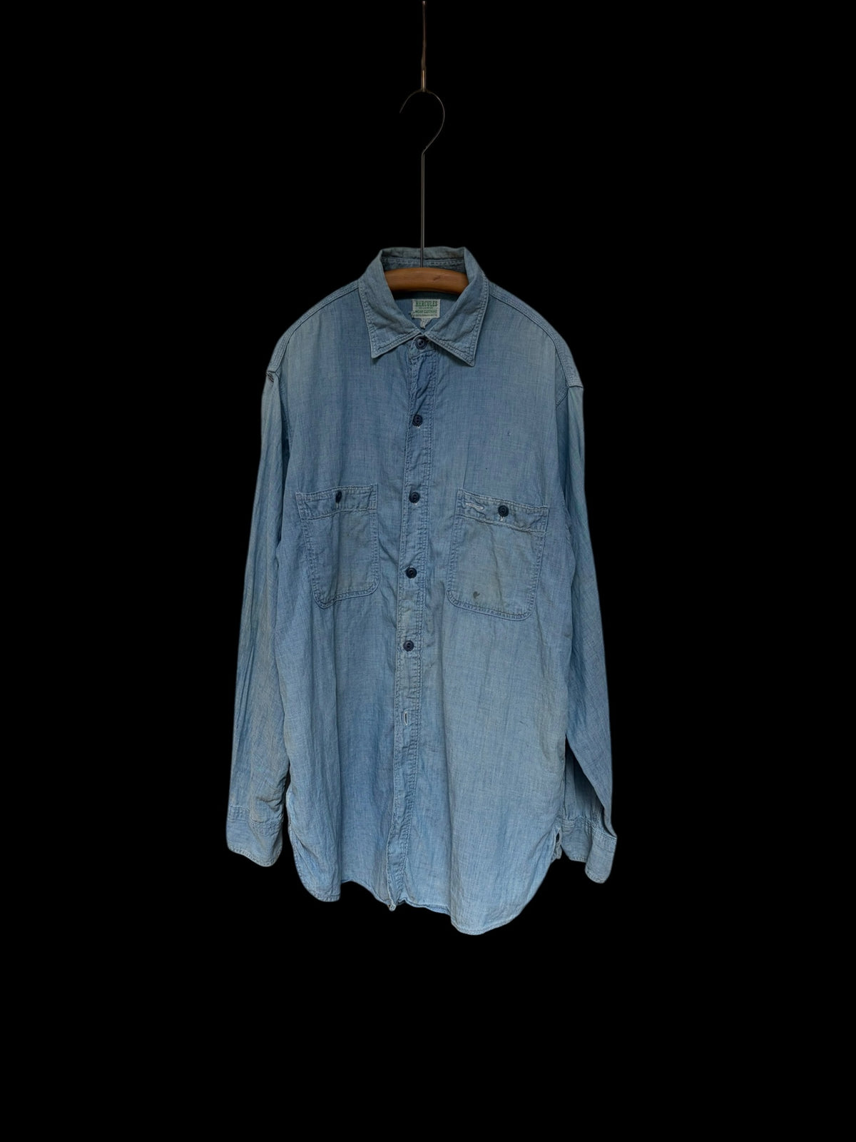 HERCULES 50s Vintage Chambray Long Sleeve Shirt