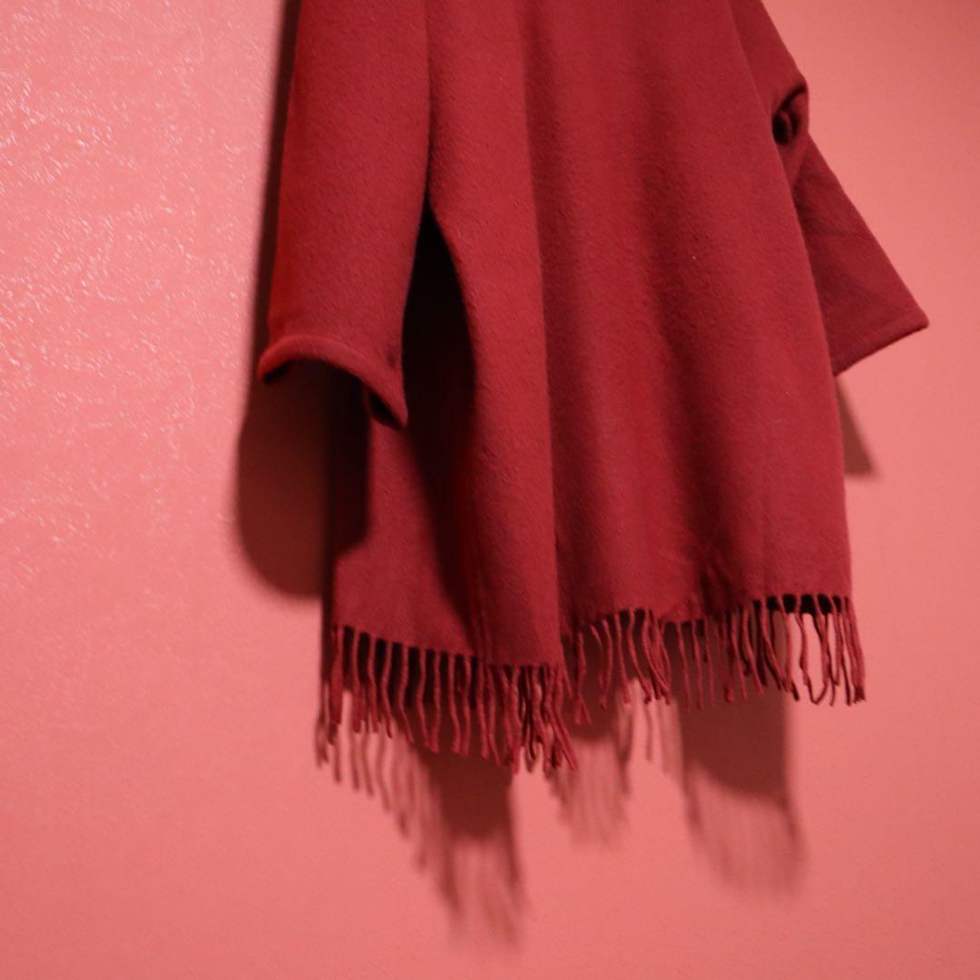 Salvatore Ferragamo Red Cashmere Poncho Cardigan Size FREE