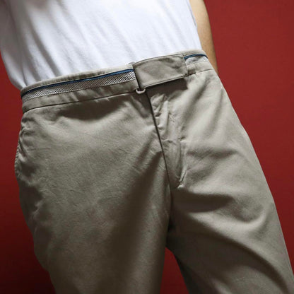 Hermes Beige Belt Design Wide Chino Slacks Size 44