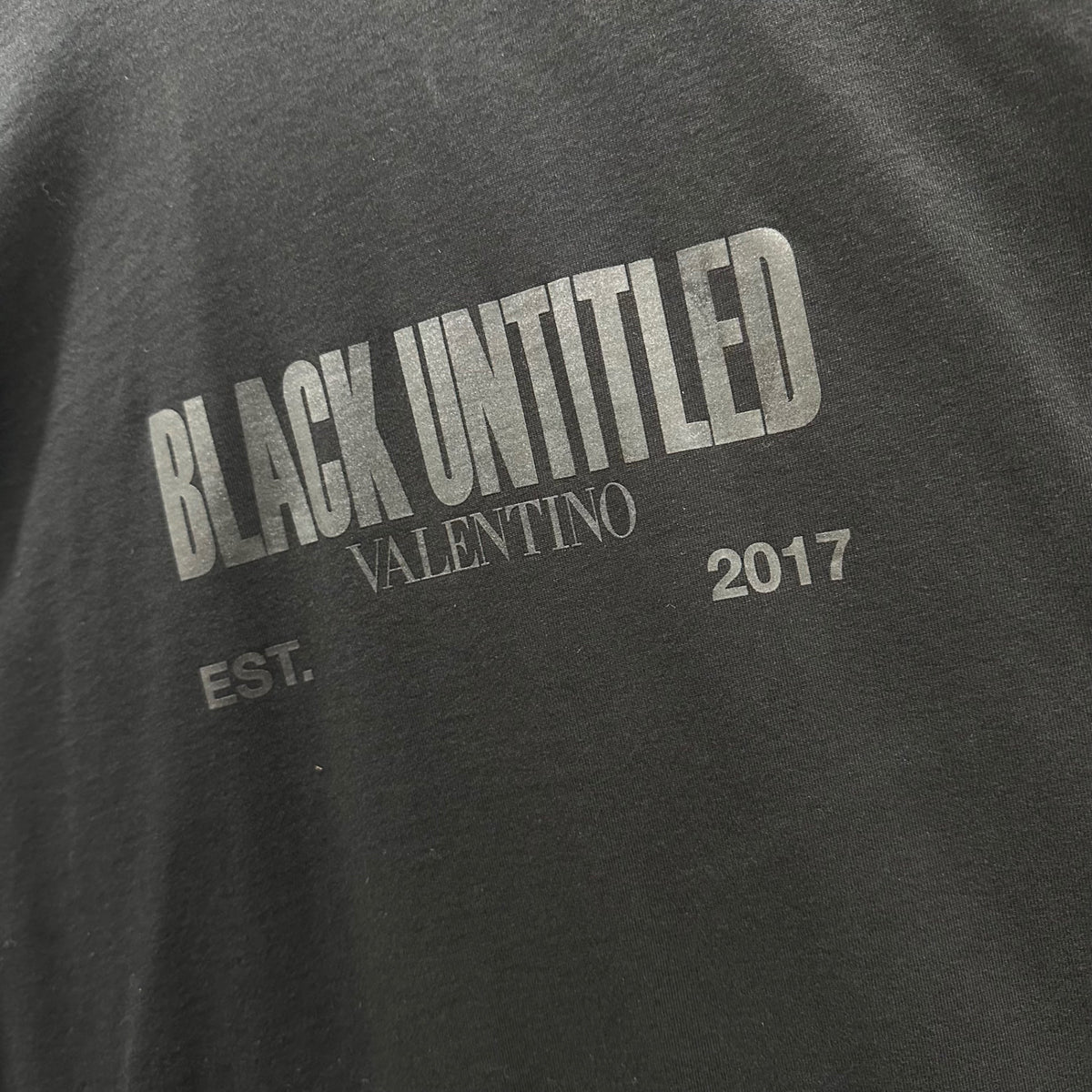 VALENTINO 2017 Black Untitled Logo Studded T-Shirt Size 3XL