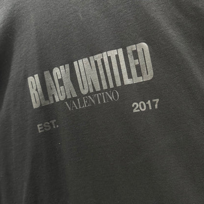 VALENTINO 2017 Black Untitled Logo Studded T-Shirt Size 3XL