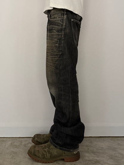 Neighborhood Damaged Black Jeans Size M