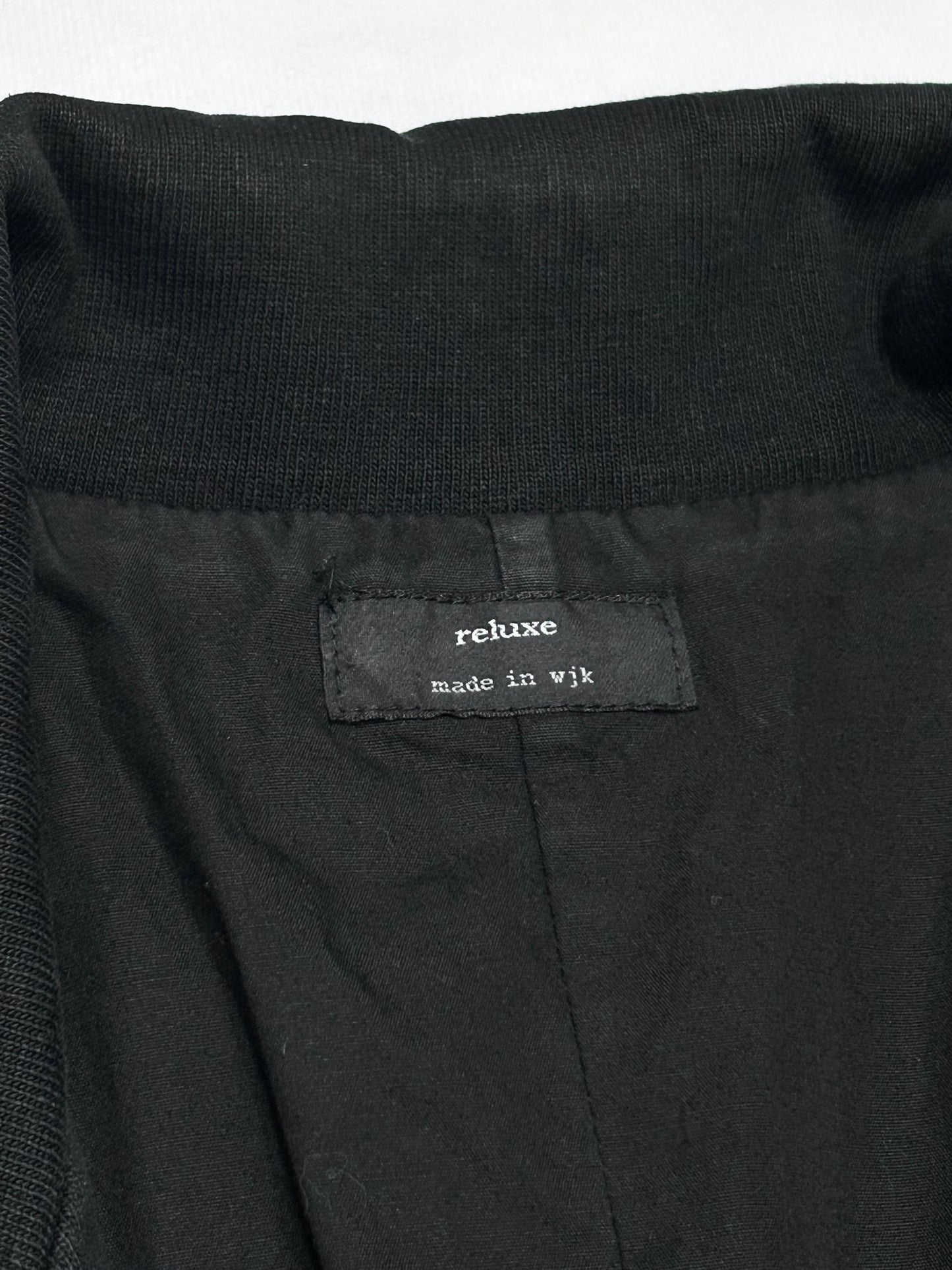 wjk reluxe Black Asymmetry Cut Off Zip Chester Coat Size S