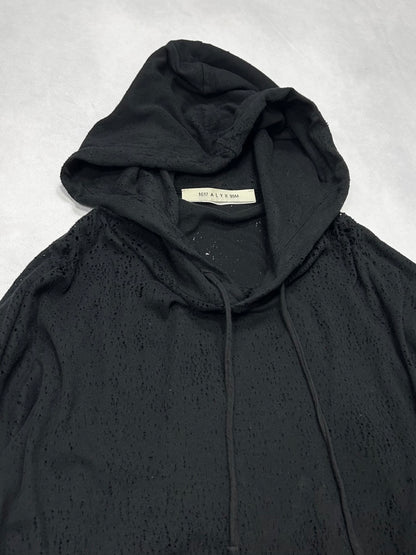 1017 ALYX 9SM Black Tattered Big Hoodie Size M