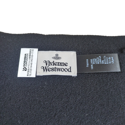 Vivienne Westwood Black Orb Logo Wool Muffler
