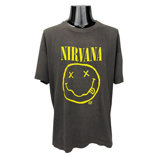 NIRVANA 90s Vintage SMILE Backstage Pass T-Shirt Size XL