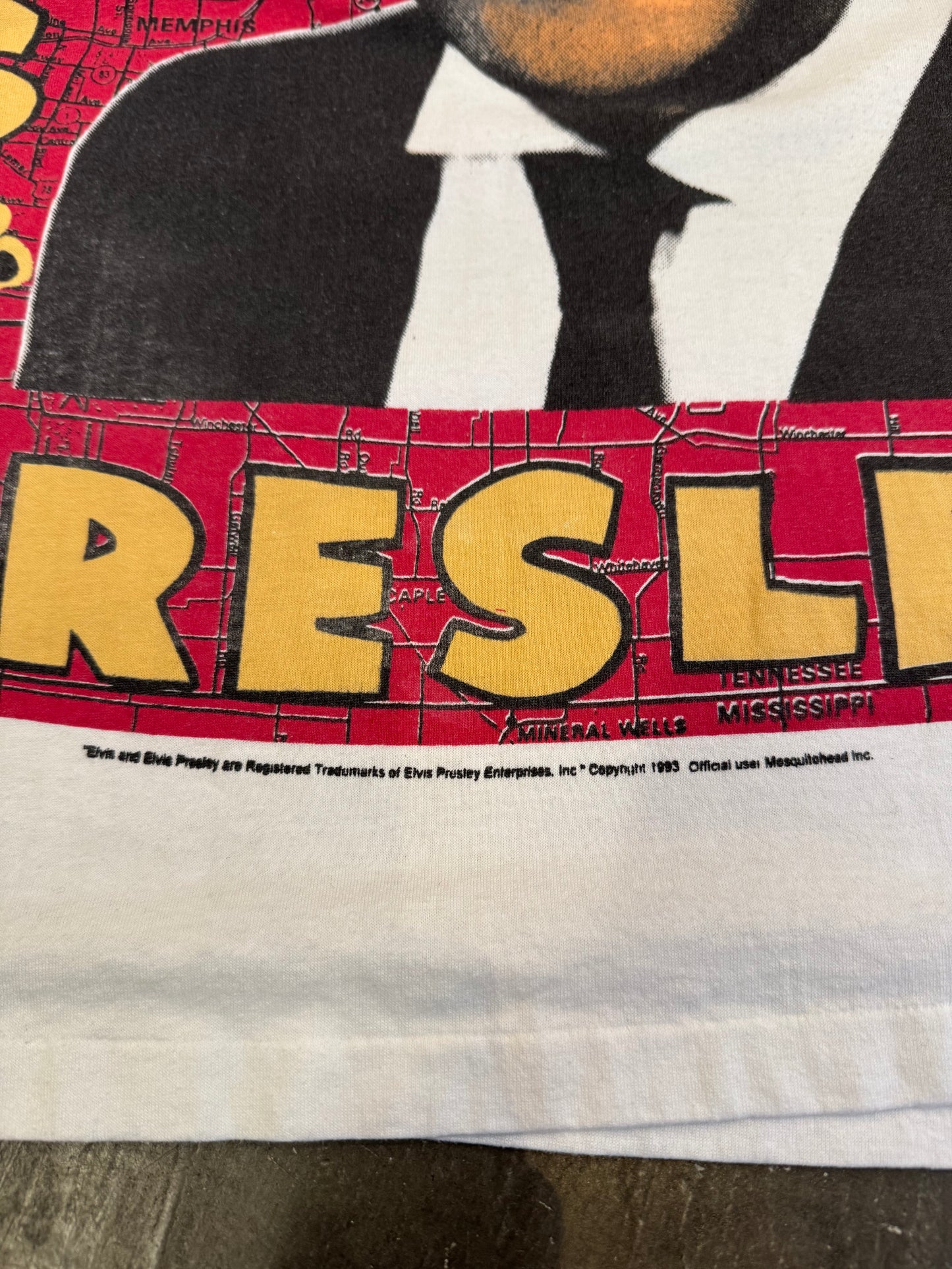 Vintage Elvis Presley Tee White Cotton Size XXL