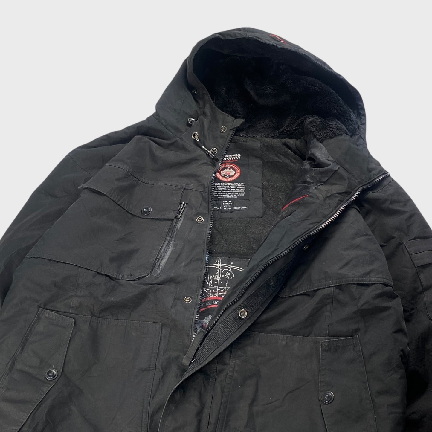 Geographical Norway Hoodie Black Size XL