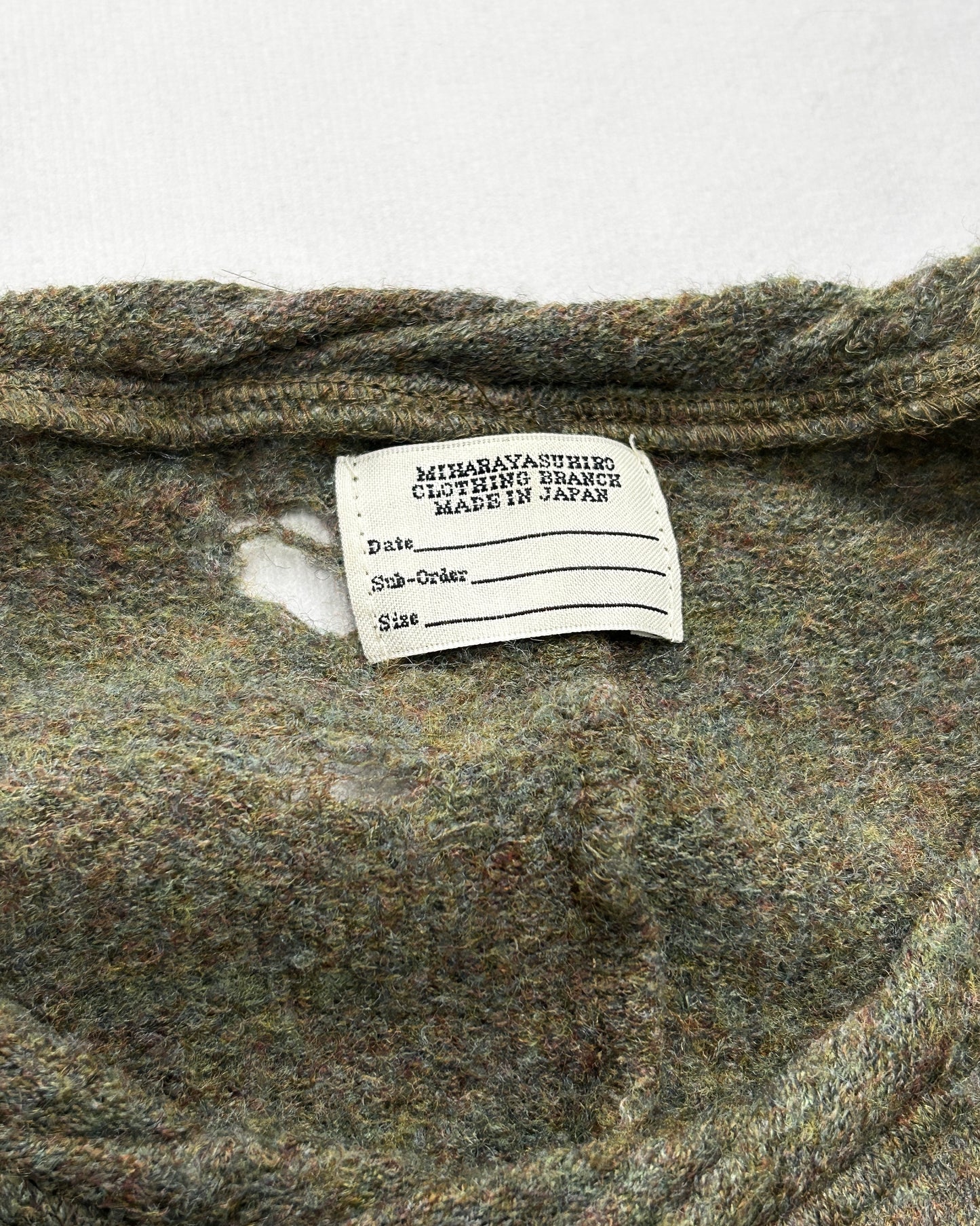 MIHARA YASUHIRO Churchill Branch Distressed Wool Knit Size S