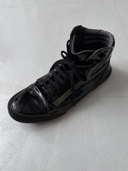 Saint Laurent Paris black Enamel Sneakers Size EU 42