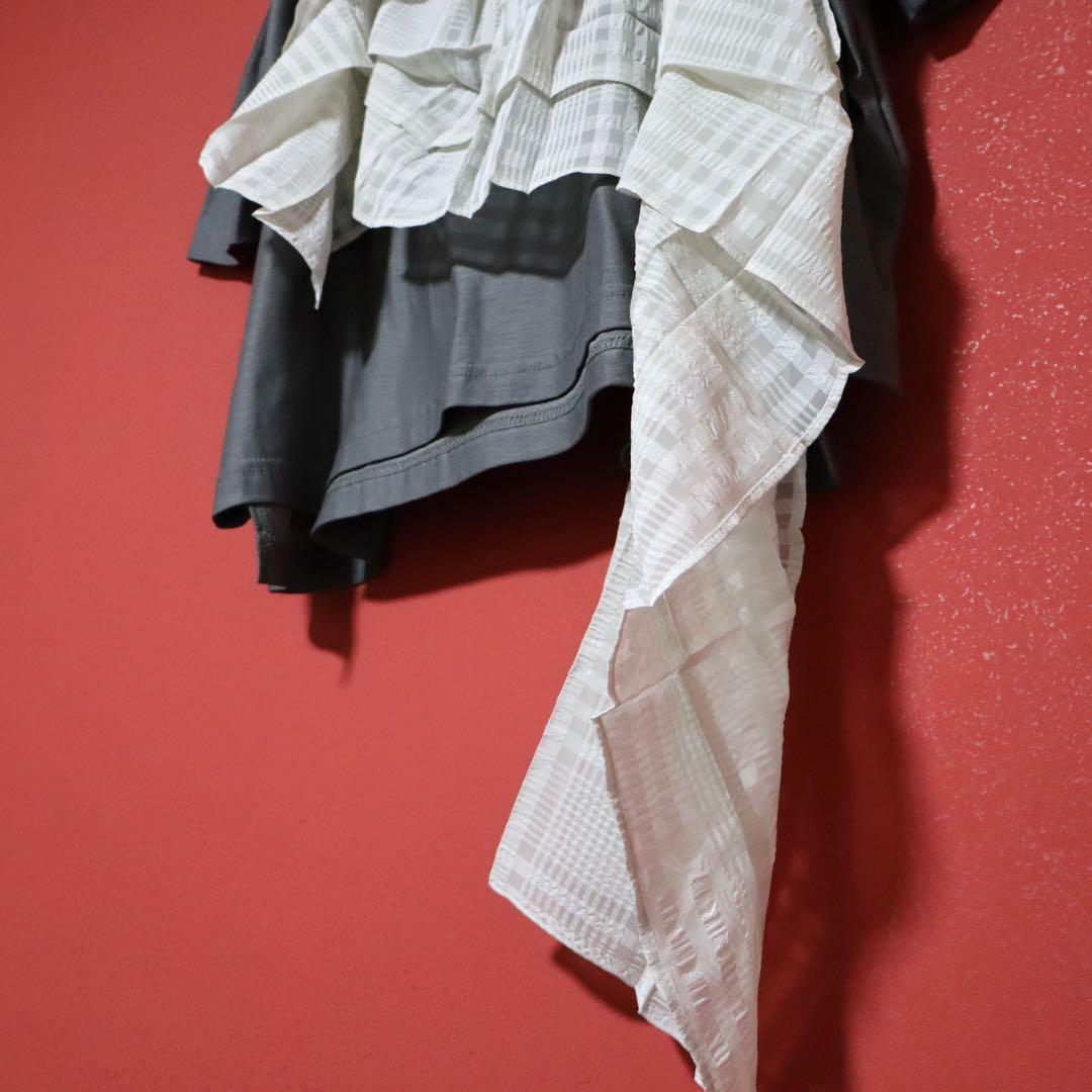 Y's Reconstructed Frill T-Shirt Size 2