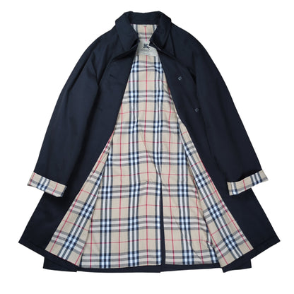 BURBERRY LONDON Black Burberry Check Balmacaan Coat