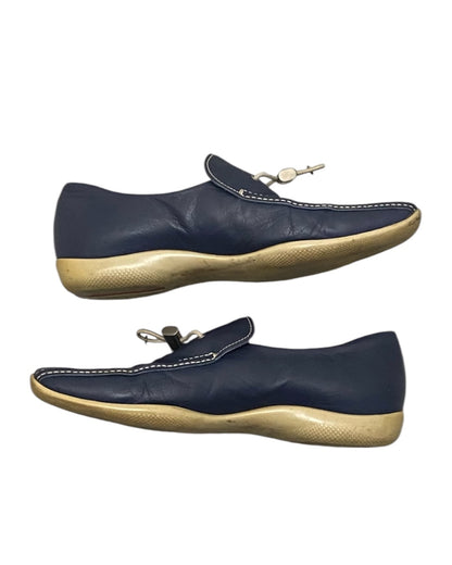 PRADA SPORTS Vintage Blue Leather Tassel Loafers