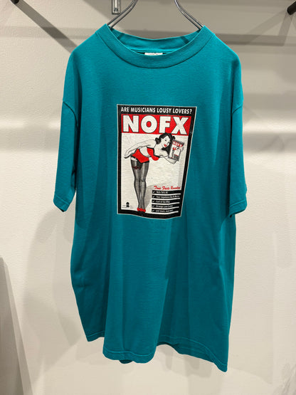 NOFX band tee Vintage 90s band graphic tee Green Size L
