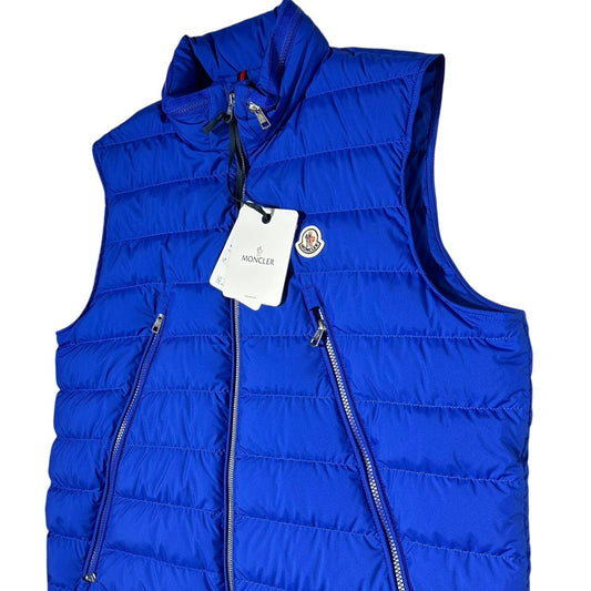MONCLER ALBYT GILET Down Vest Blue Size 5