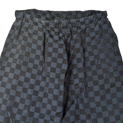 Limi Feu Black Block Check Wide Easy Cotton Pants Size S