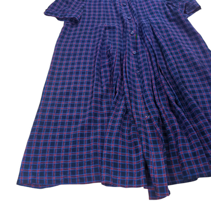 PRADA Check Pattern Frill Silk Shirt Dress Multi Size 42